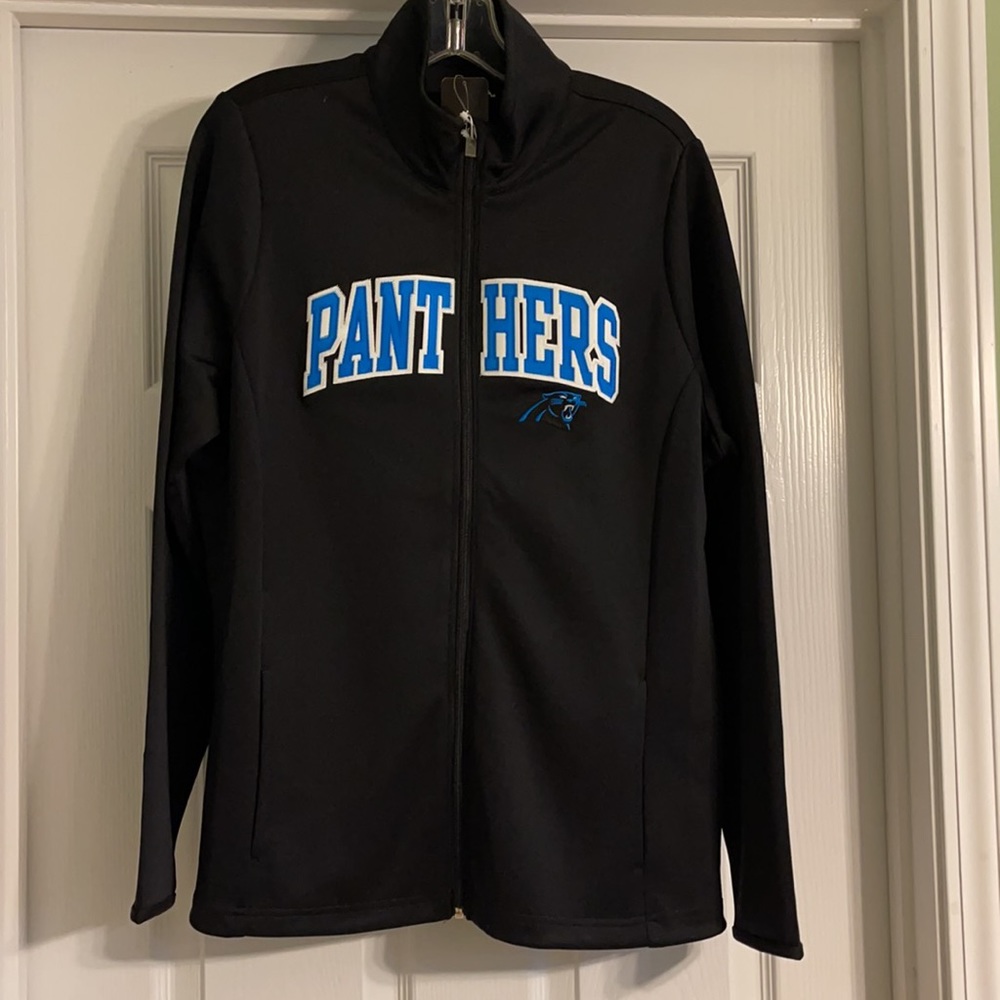 Ladies Antigua Carolina Panthers black jacket